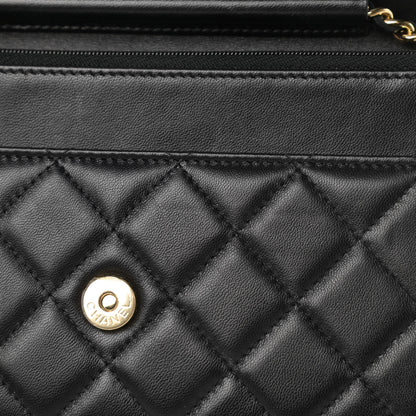 Chanel Lambskin Quilted Wallet On Chain WOC Black 13 of 14