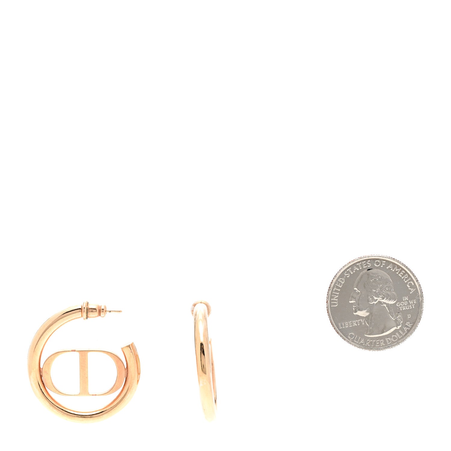 Christian Dior Metal 30 Montaigne Hoop Earrings Aged Gold 2 of 4