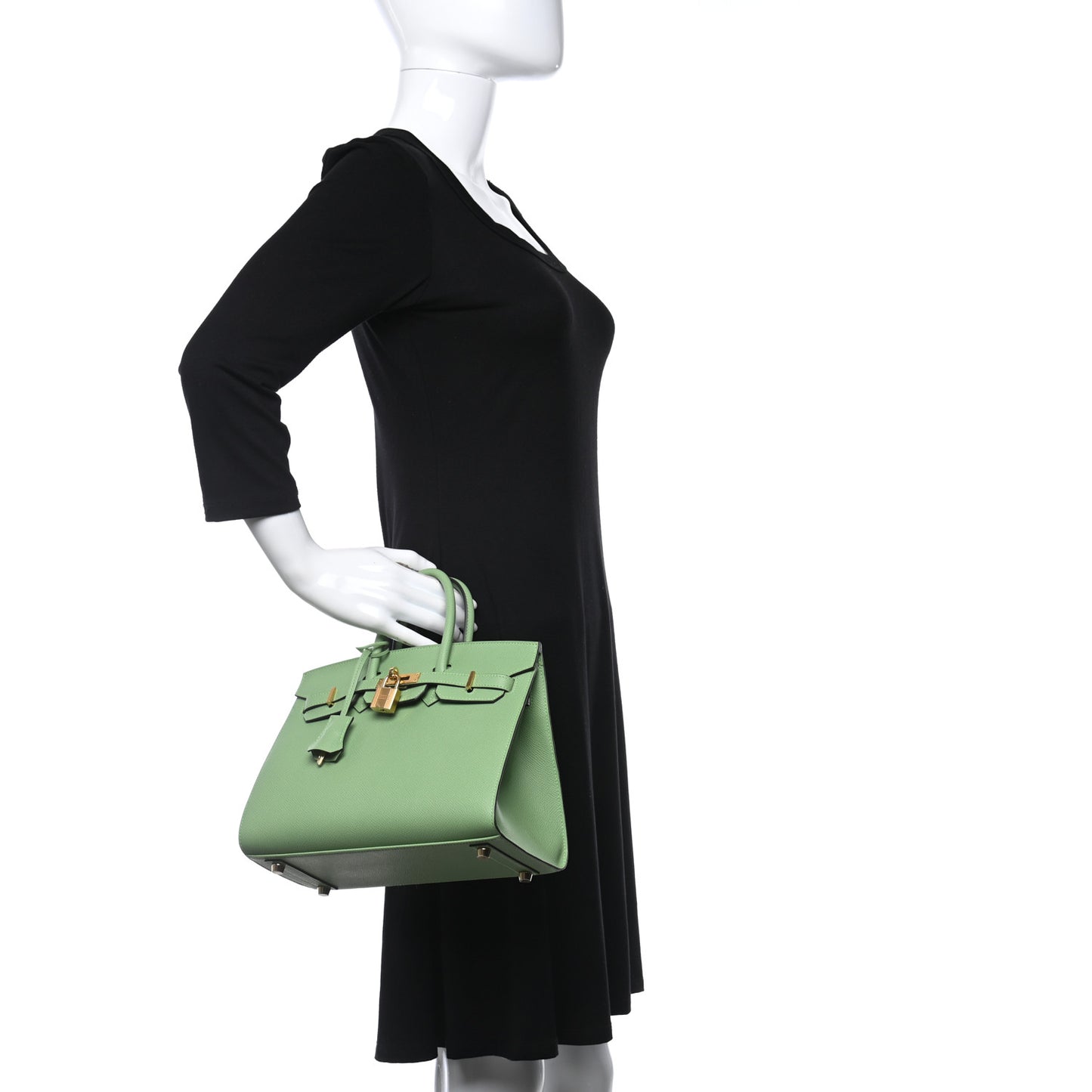 Epsom Birkin Sellier 25 Vert Criquet