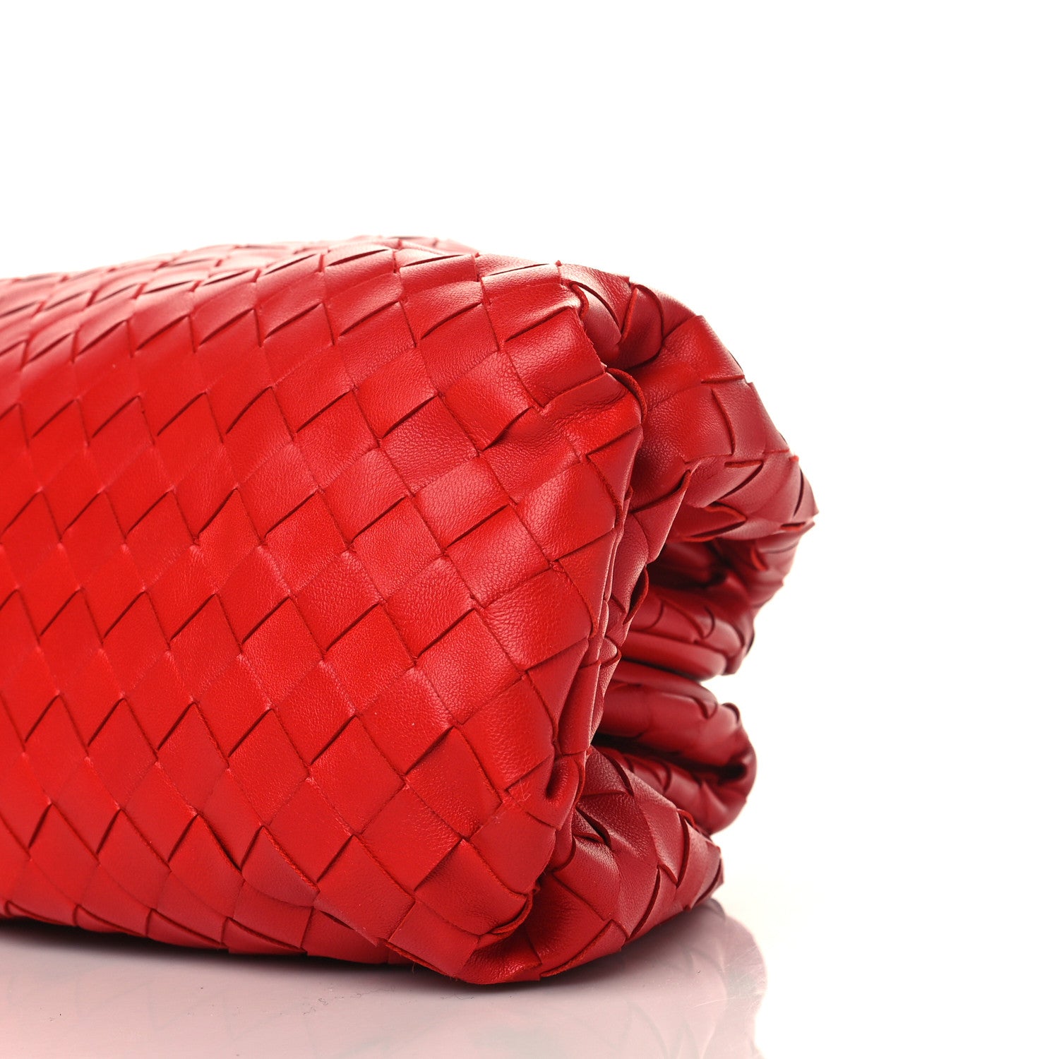 Bottega Veneta Nappa Maxi Intrecciato The Pouch Oversized Clutch Bright Red 10 of 10