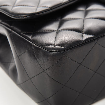 Chanel Lambskin Quilted Jumbo Double Flap Black 9 of 22