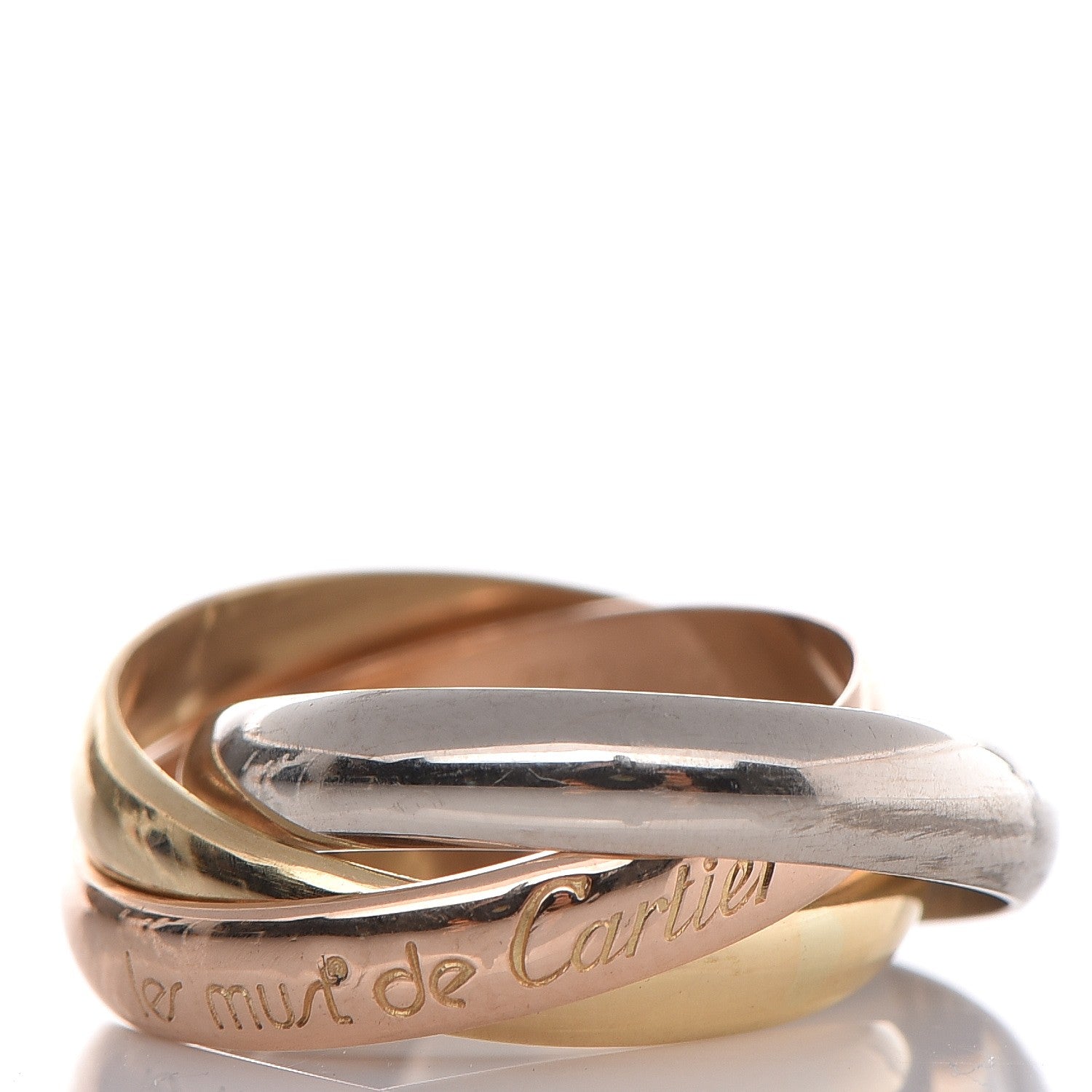 Cartier 18K Pink Yellow White Gold Les Must De Trinity Ring 49 4.75 3 of 5