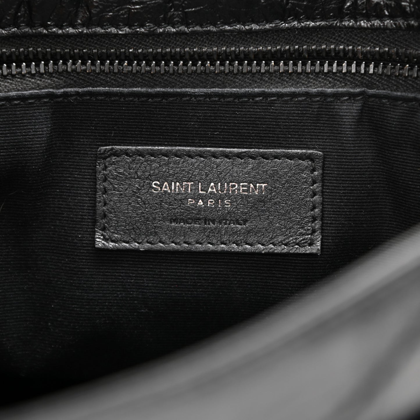 Crinkled Calfskin Matelasse Monogram Medium Niki Chain Satchel Black