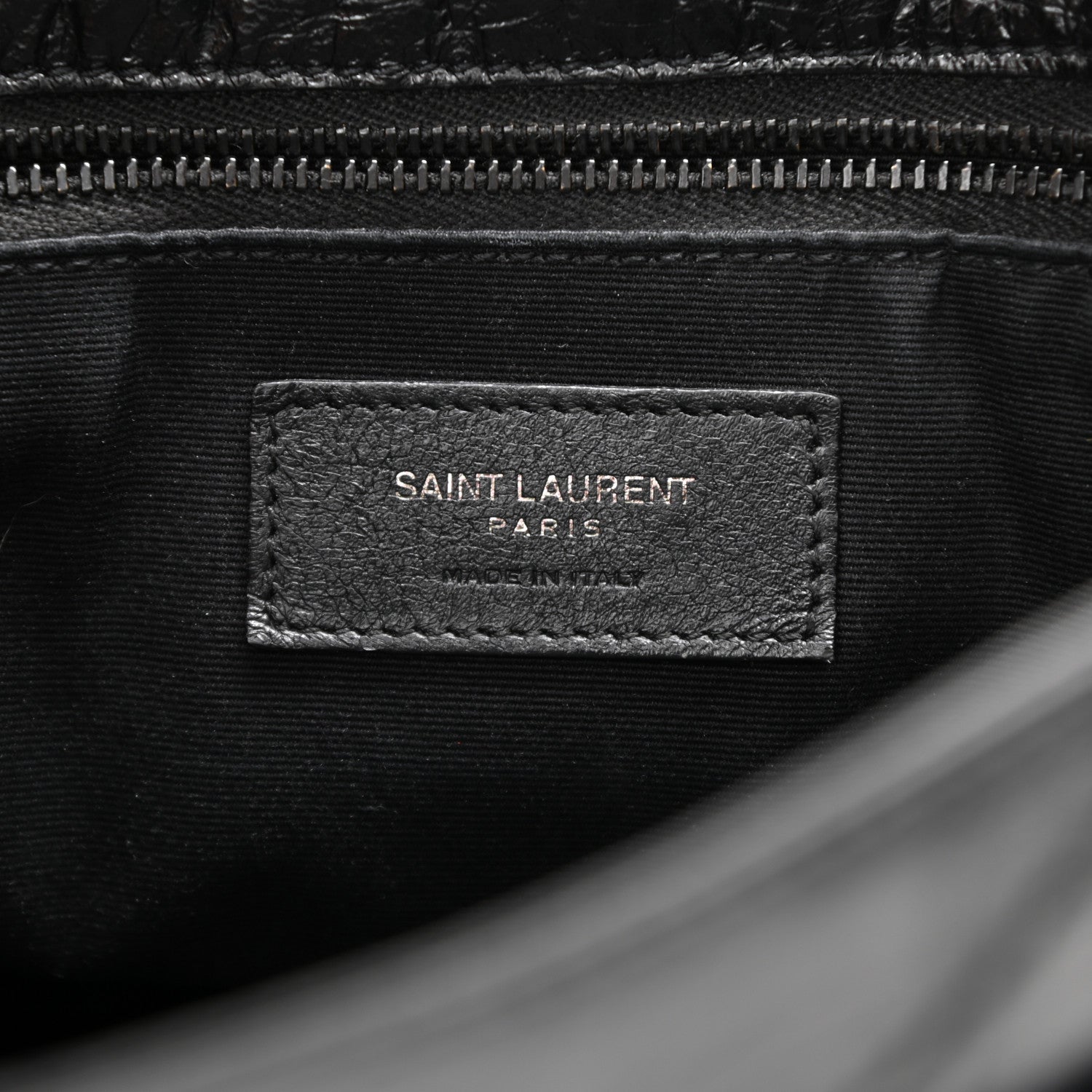 Saint Laurent Crinkled Calfskin Matelasse Monogram Medium Niki Chain Satchel Black 10 of 23