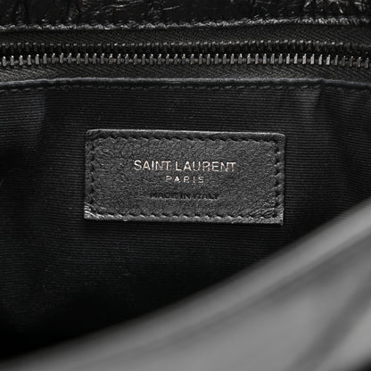 Saint Laurent Crinkled Calfskin Matelasse Monogram Medium Niki Chain Satchel Black 10 of 23