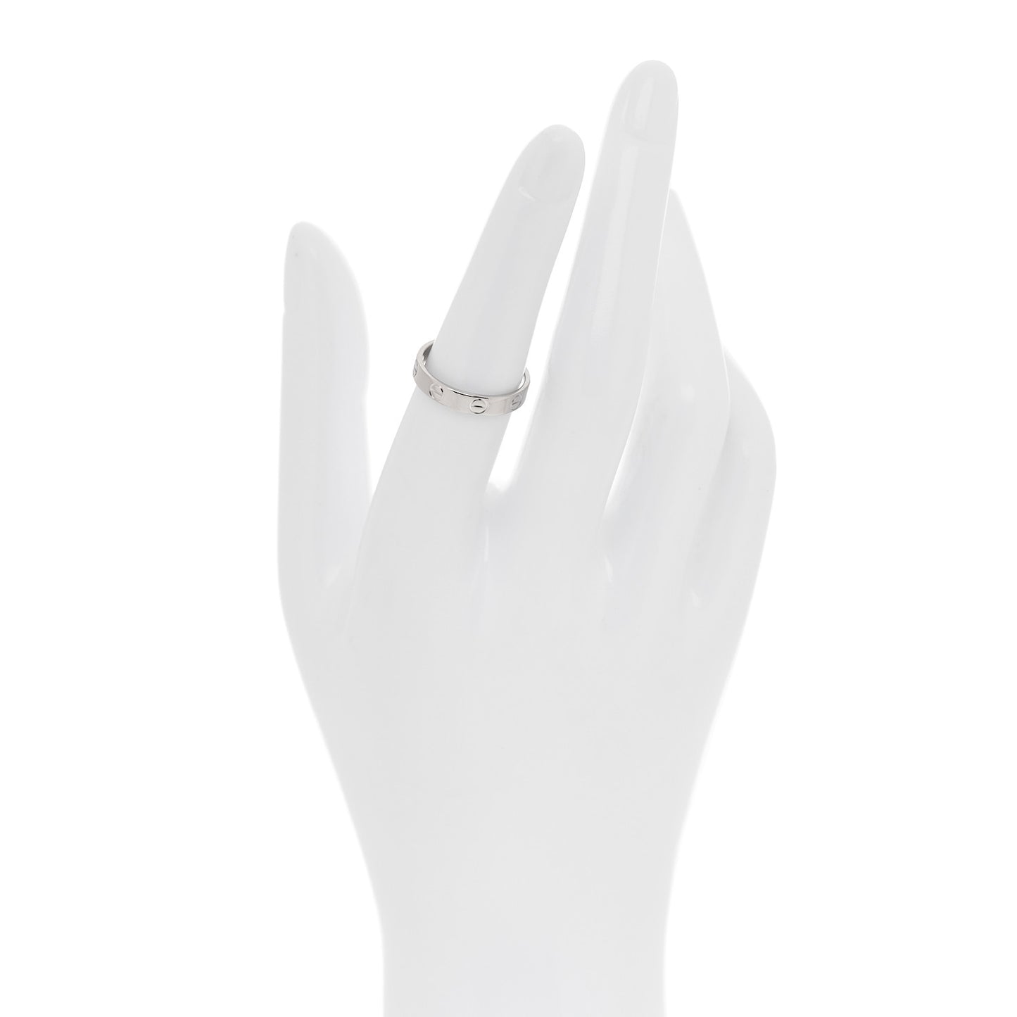 18K White Gold 3.5mm LOVE Wedding Band Ring 52 6
