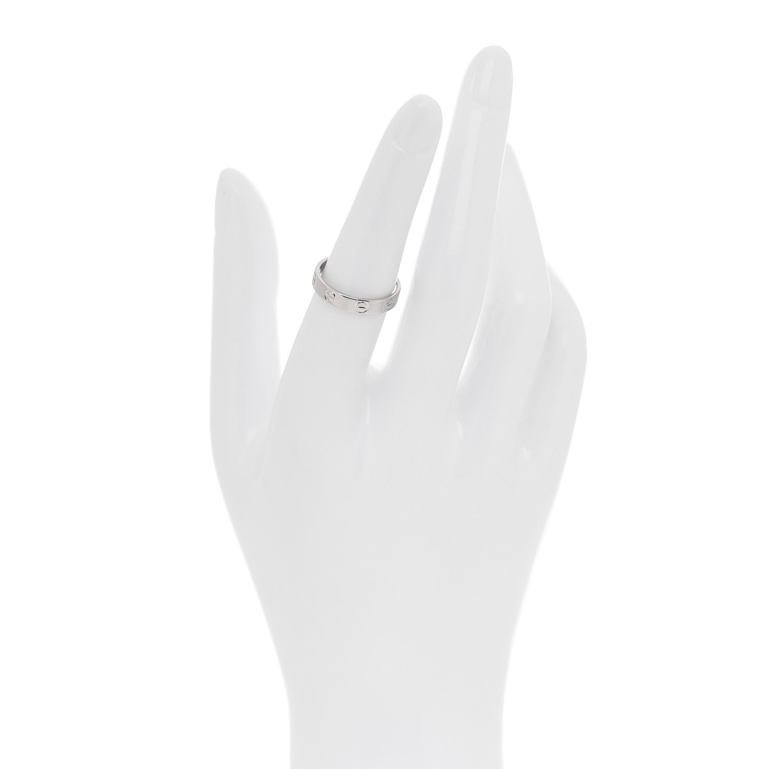 Cartier 18K White Gold 3.5mm LOVE Wedding Band Ring 52 6 2 of 4