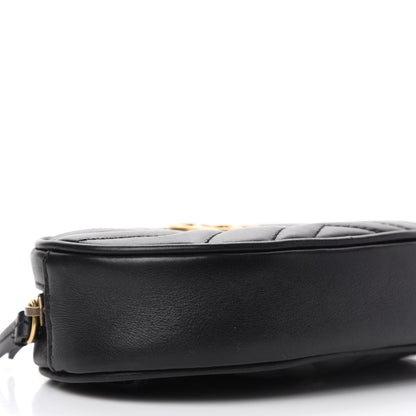 Gucci Calfskin Matelasse GG Marmont Belt Bag 75 30 Black 6 of 13