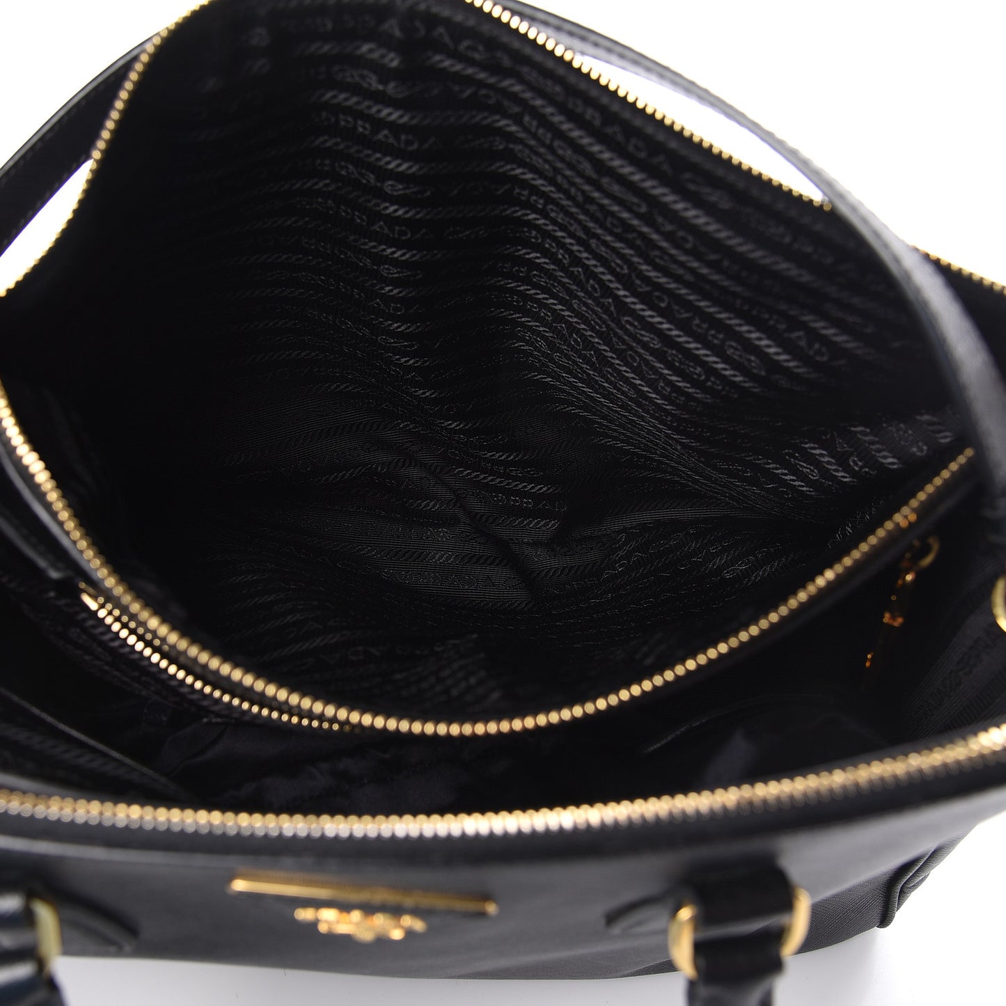 Saffiano Medium Galleria Double Zip Tote Black