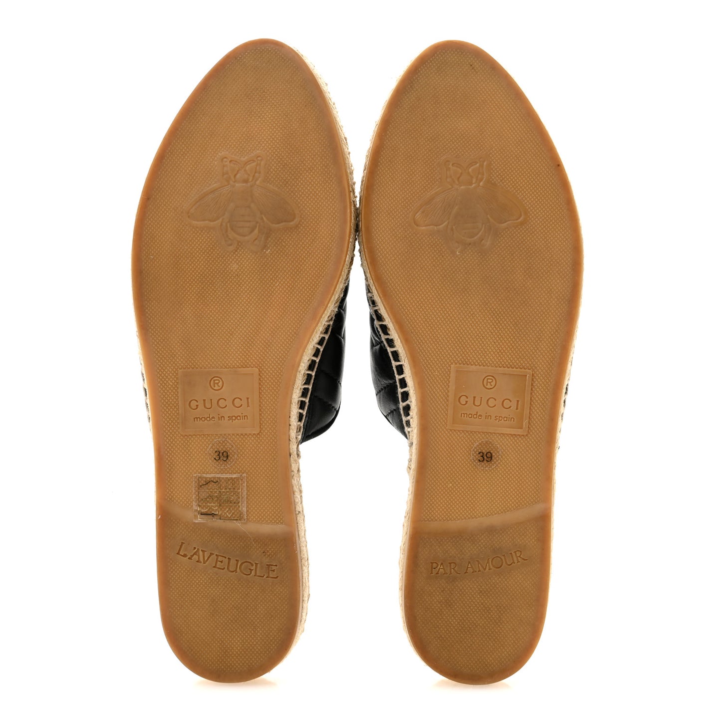 Nappa Matelasse GG Marmont Espadrille Slippers 39 Black