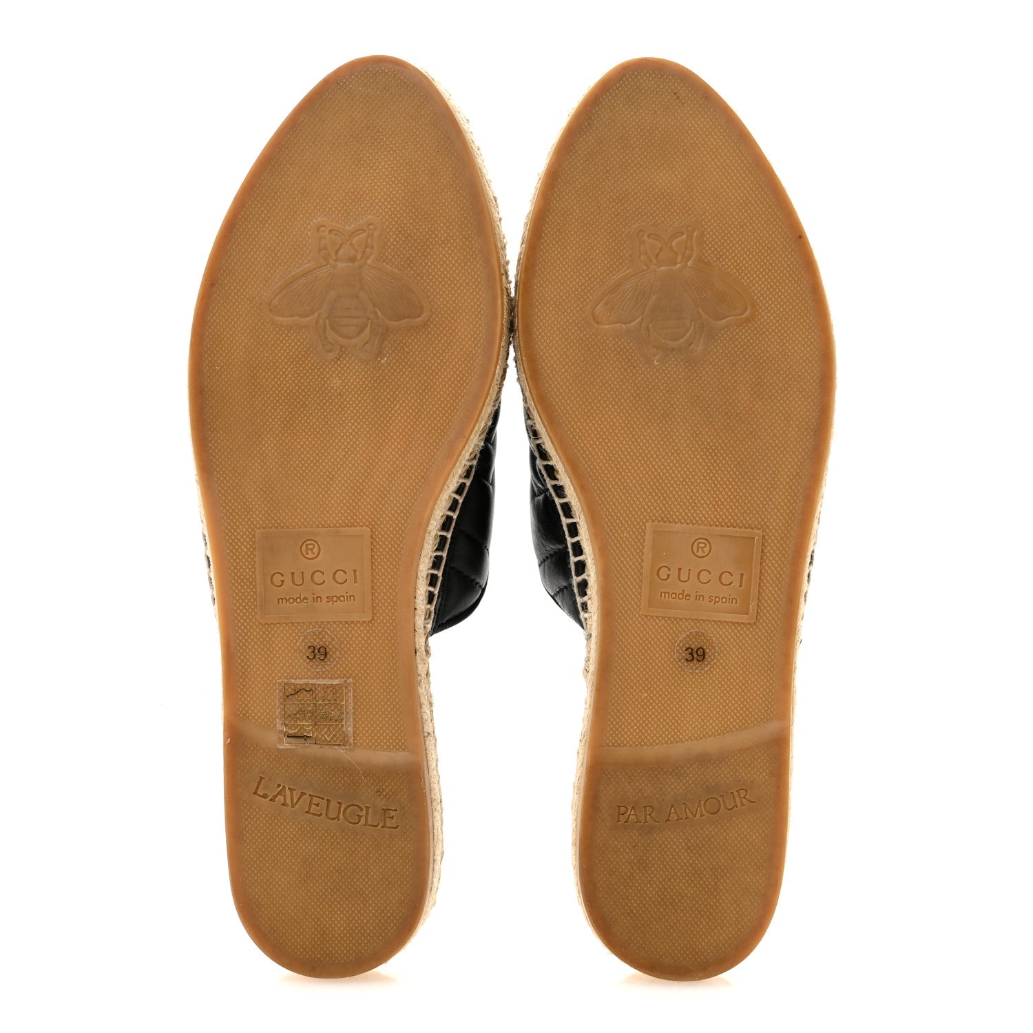 Gucci Nappa Matelasse GG Marmont Espadrille Slippers 39 Black 6 of 10