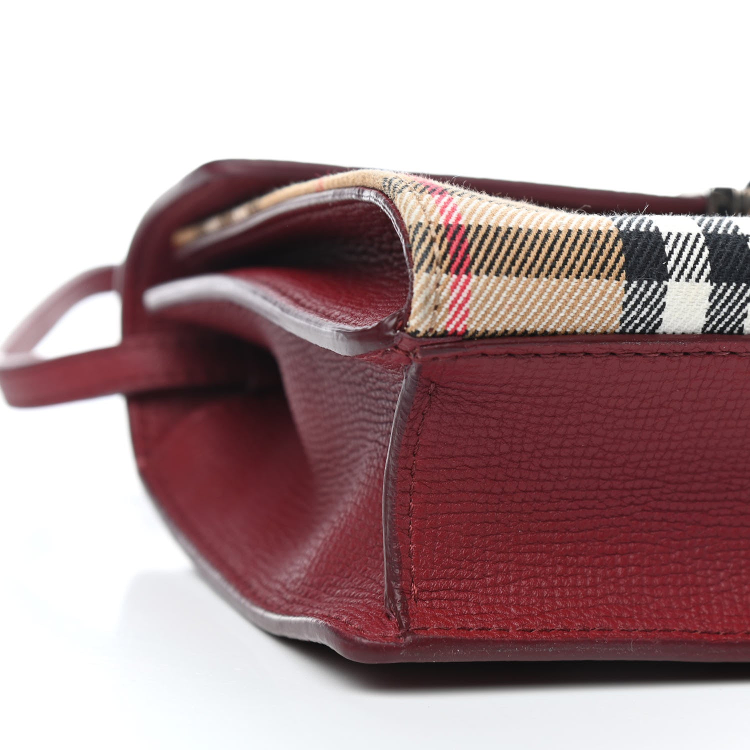Burberry Derby Calfskin House Check Mini Macken Crossbody Bag Russet Red 8 of 10