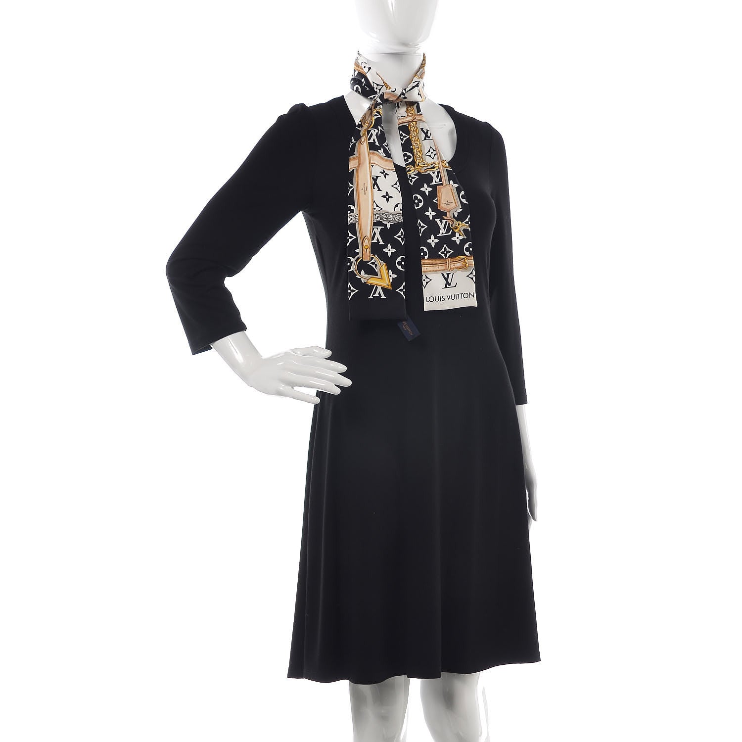 Louis Vuitton Silk Monogram Confidential Bandeau Black 2 of 3