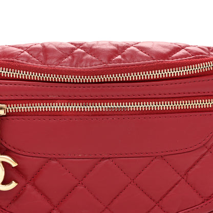 Chanel Aged Calfskin Quilted Waist Bag With Coin Purse  Red 8 of 12