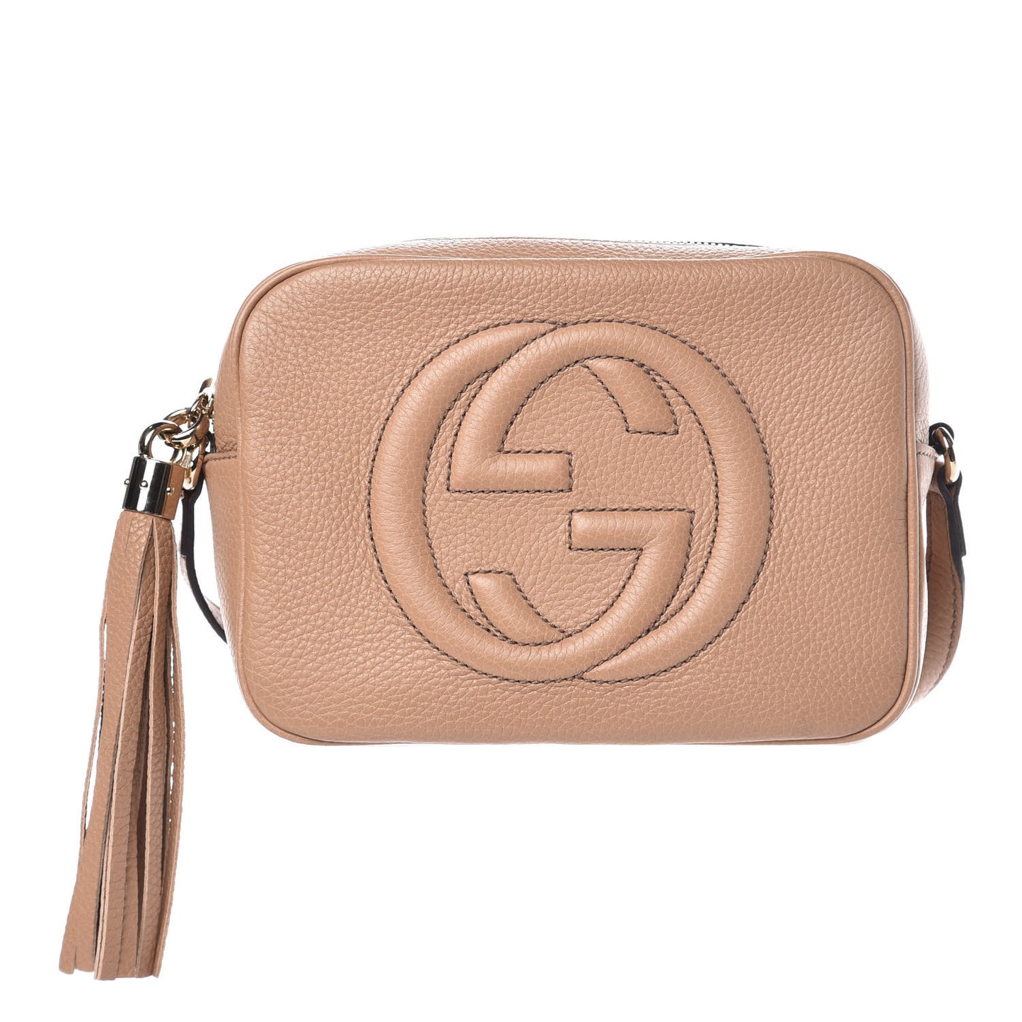 Pebbled Calfskin Small Soho Disco Bag Camelia