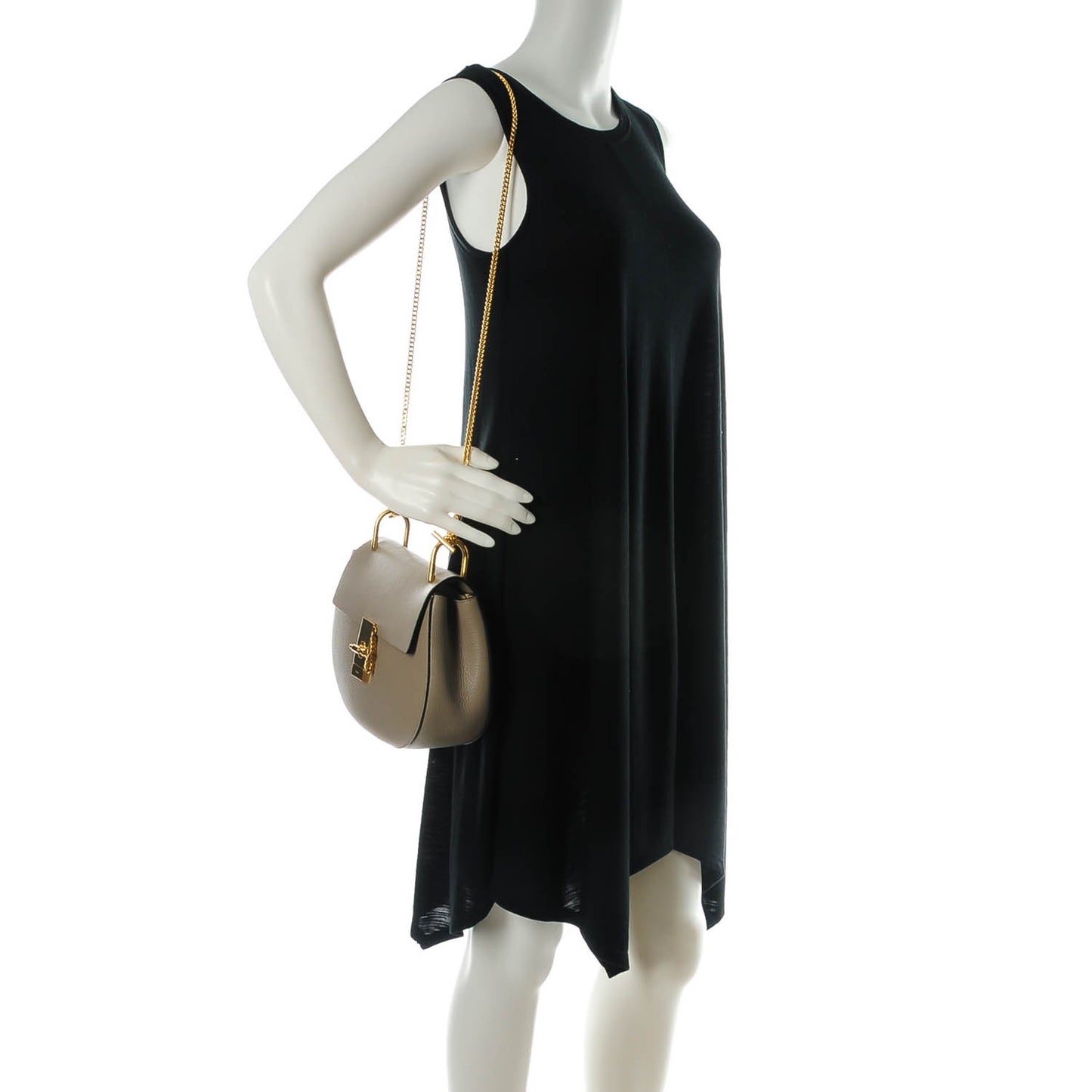 Grained Lambskin Drew Shoulder Bag Motty Grey