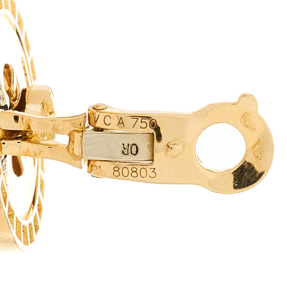 18K Yellow Gold Diamond Button Clip On Earrings