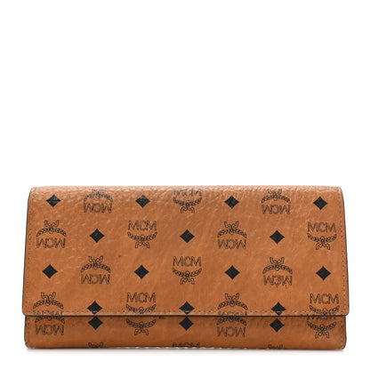 MCM Visetos Large Trifold Flap Wallet Cognac 1 of 17