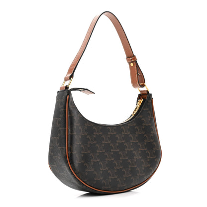 Celine Triomphe Canvas Calfskin Ava Shoulder Bag Tan 3 of 13