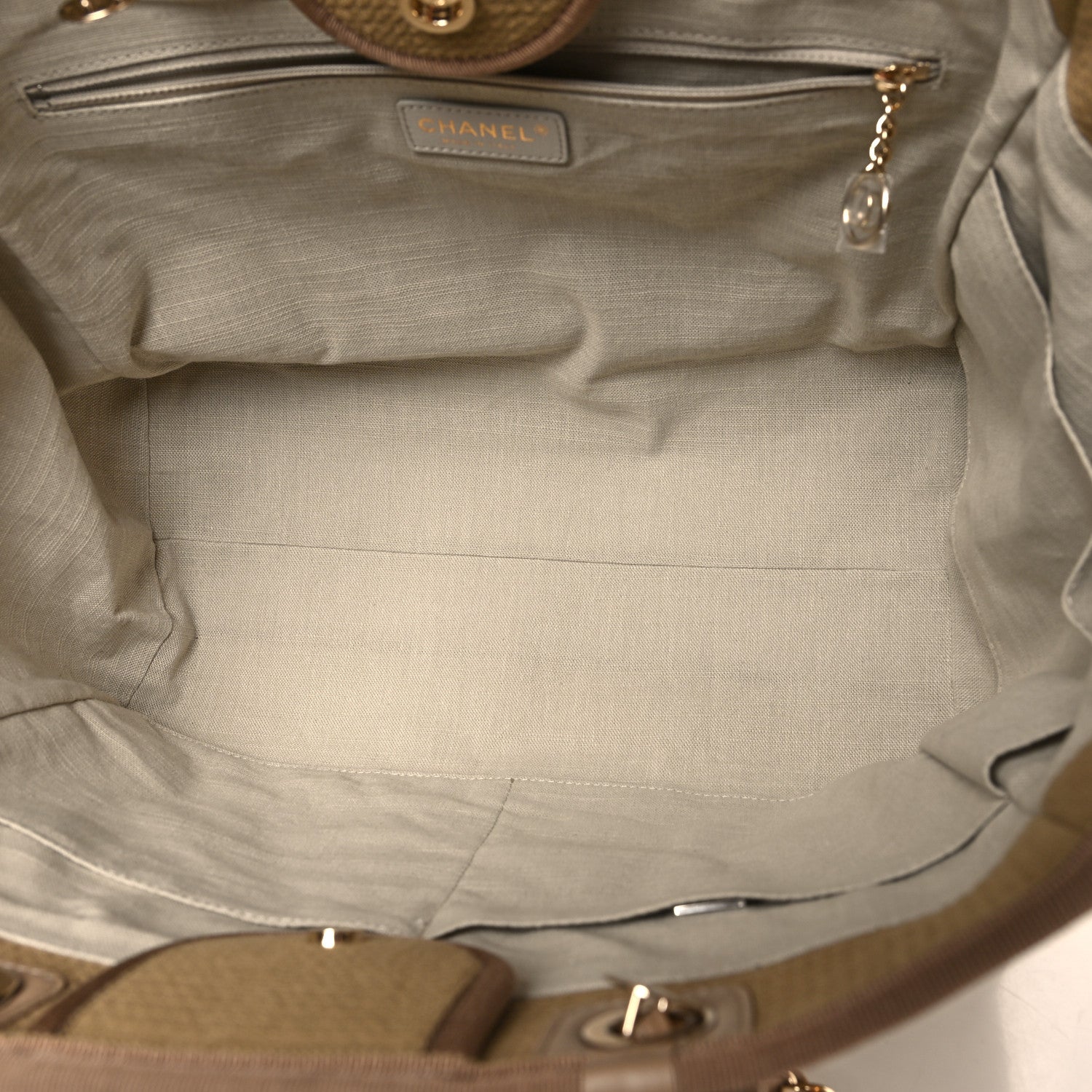 Chanel Mixed Fibers Medium Deauville Tote Beige 5 of 10
