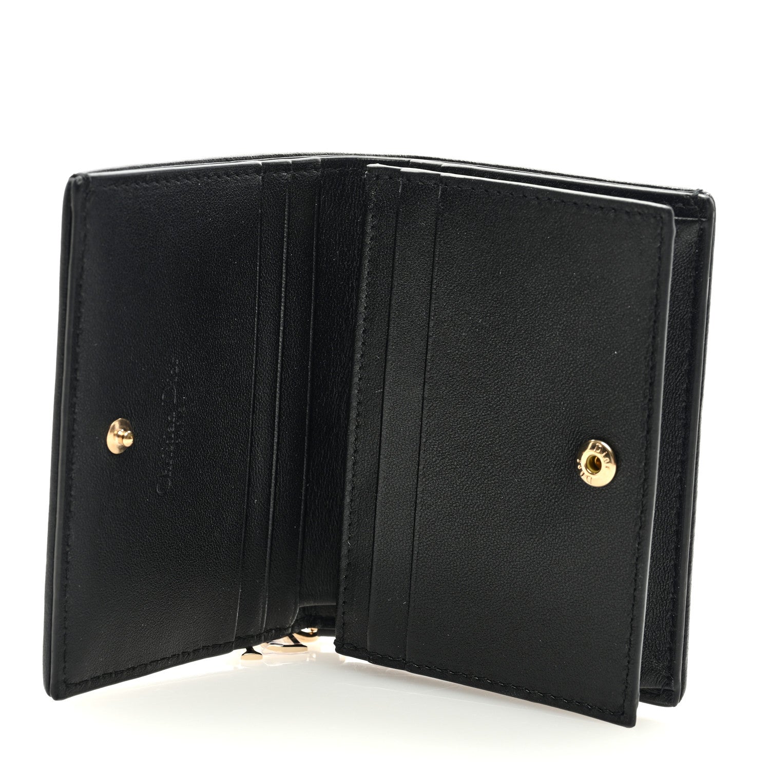 Christian Dior Lambskin Cannage Small Lady Dior Flap Card Holder Black 5 of 7