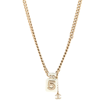 Chanel Resin Crystal CC No 5 Perfume Bottle Necklace 1 of 6