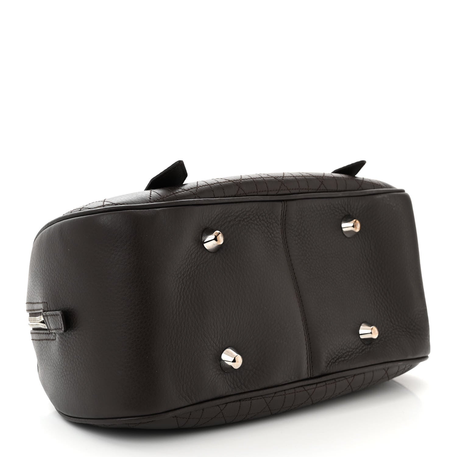 Christian Dior Deerskin Cannage Stitched Boston Dark Brown 4 of 11