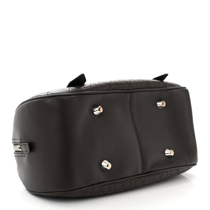 Christian Dior Deerskin Cannage Stitched Boston Dark Brown 4 of 11