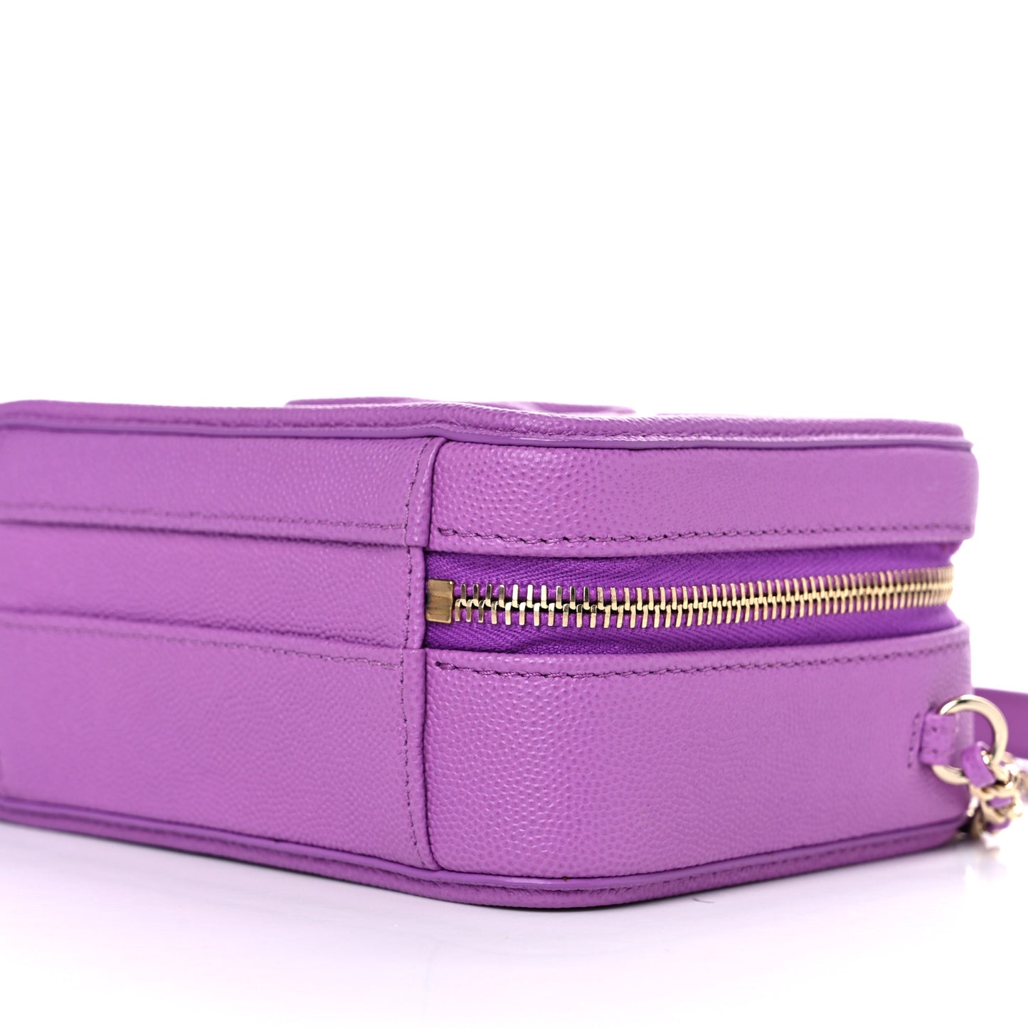 Caviar Quilted Small CC Filigree Vanity Case Purple