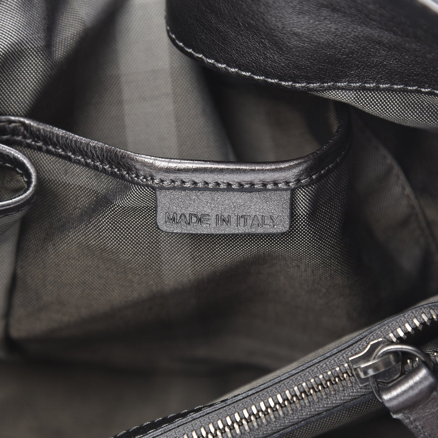 Metallic Calfskin Shoulder Bag Anthracite