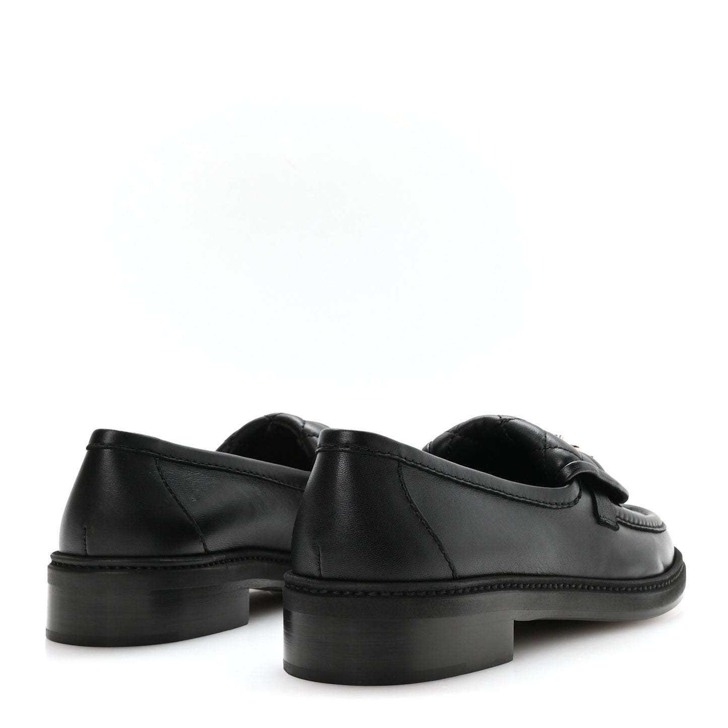 Lambskin Quilted CC Turnlock Loafers 38 Black