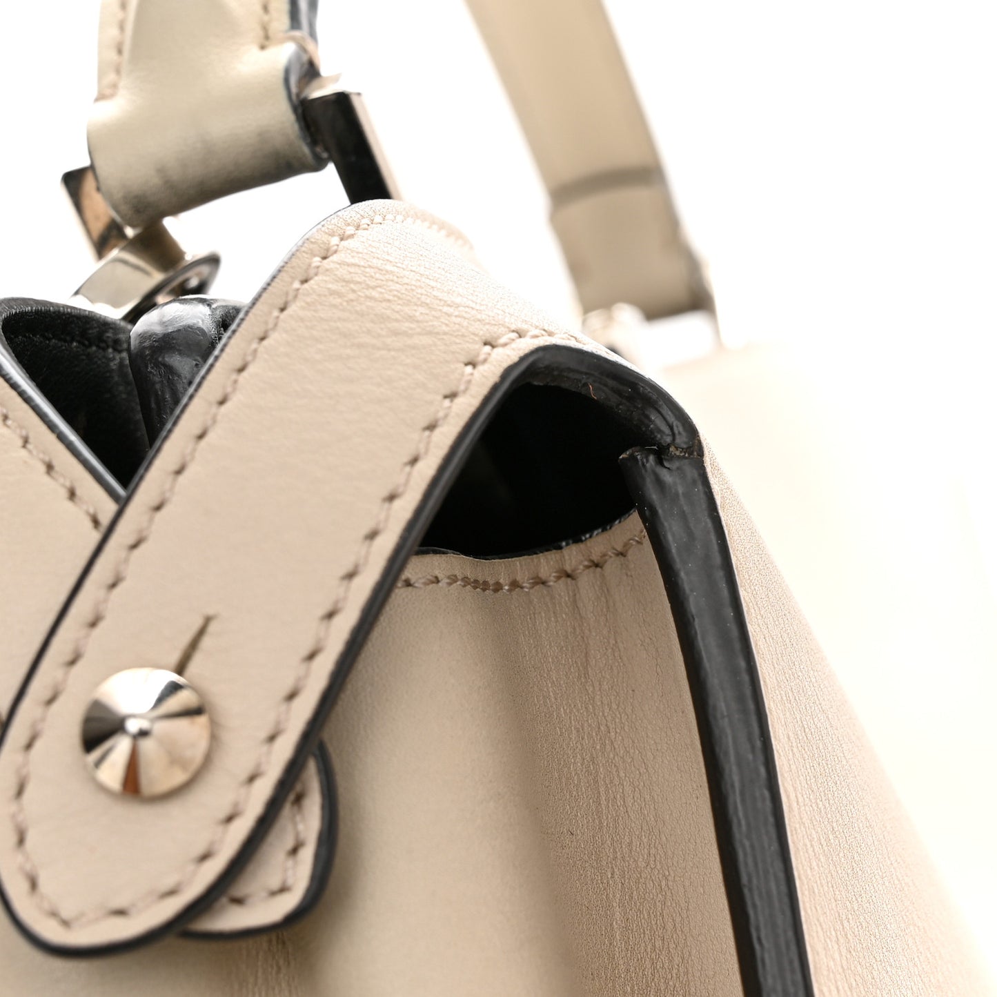 Vitello Tahiti Burro Large Peekaboo Iconic Essentially Satchel Beige