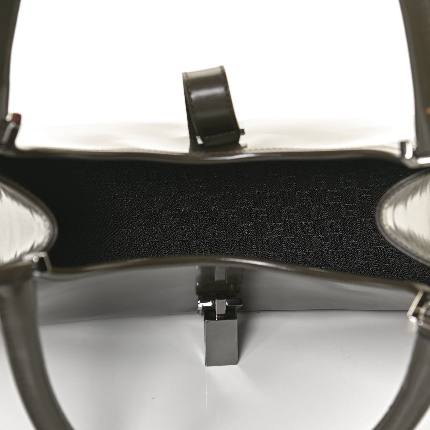 Gucci Patent Bardot Shoulder Bag Olive Green 5 of 14