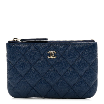 Chanel Caviar Quilted Small Cosmetic Case Navy Blue 1 of 7