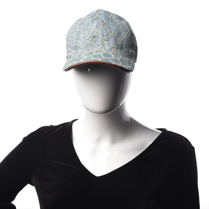 Gucci Denim GG Monogram Baseball Hat L Blue 2 of 7