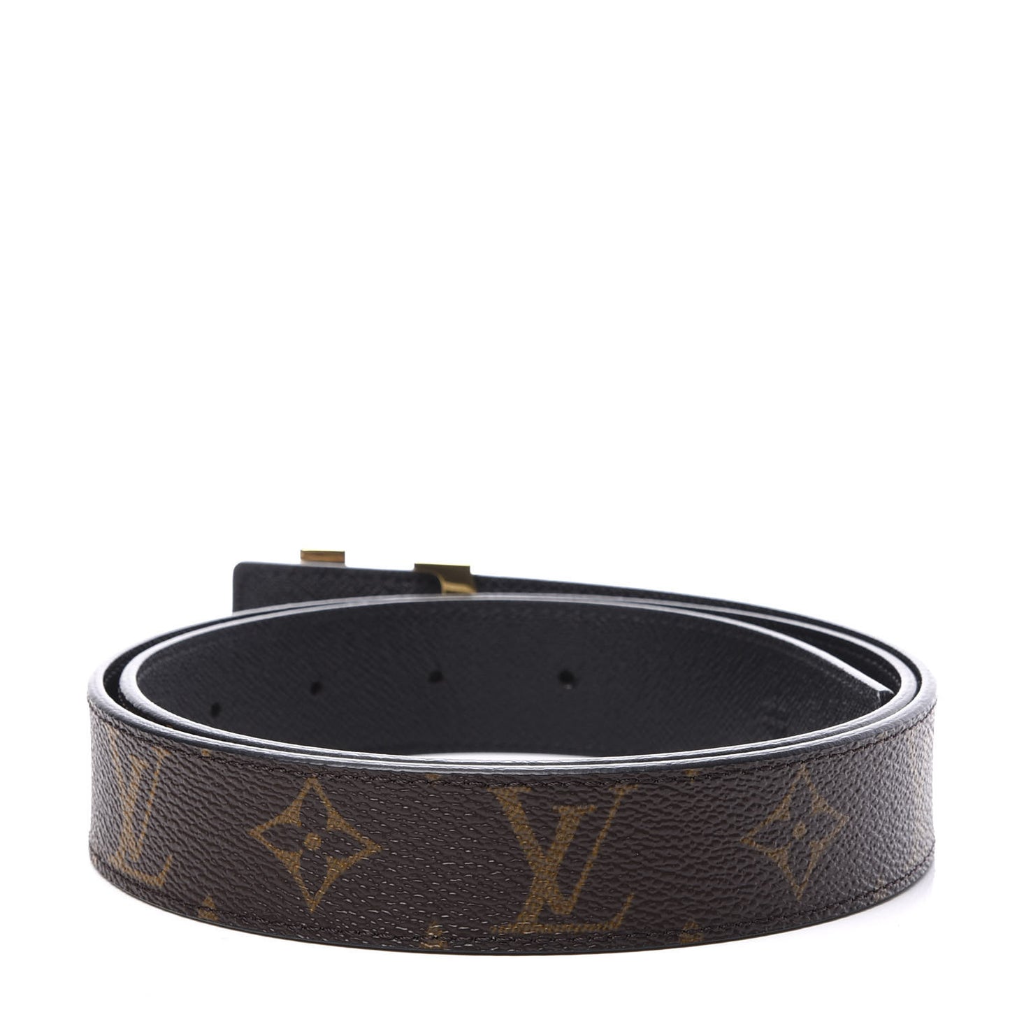 Calfskin Monogram 30mm LV Initiales Reversible Belt 85 34 Black