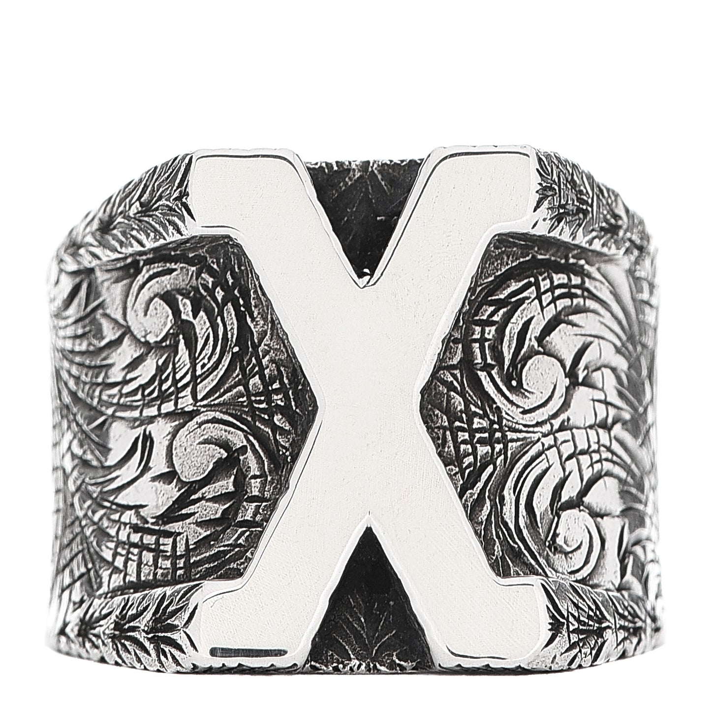 Sterling Silver Letter X Ring 66 11.5