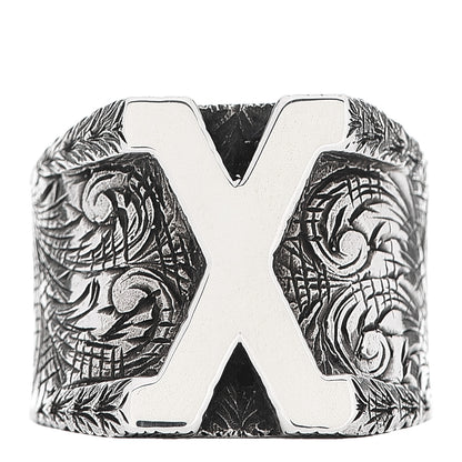 Gucci Sterling Silver Letter X Ring 66 11.5 1 of 9