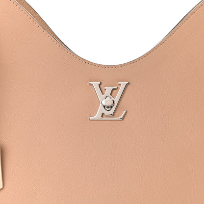 Louis Vuitton Calfskin Lockme Hobo Beige 7 of 11