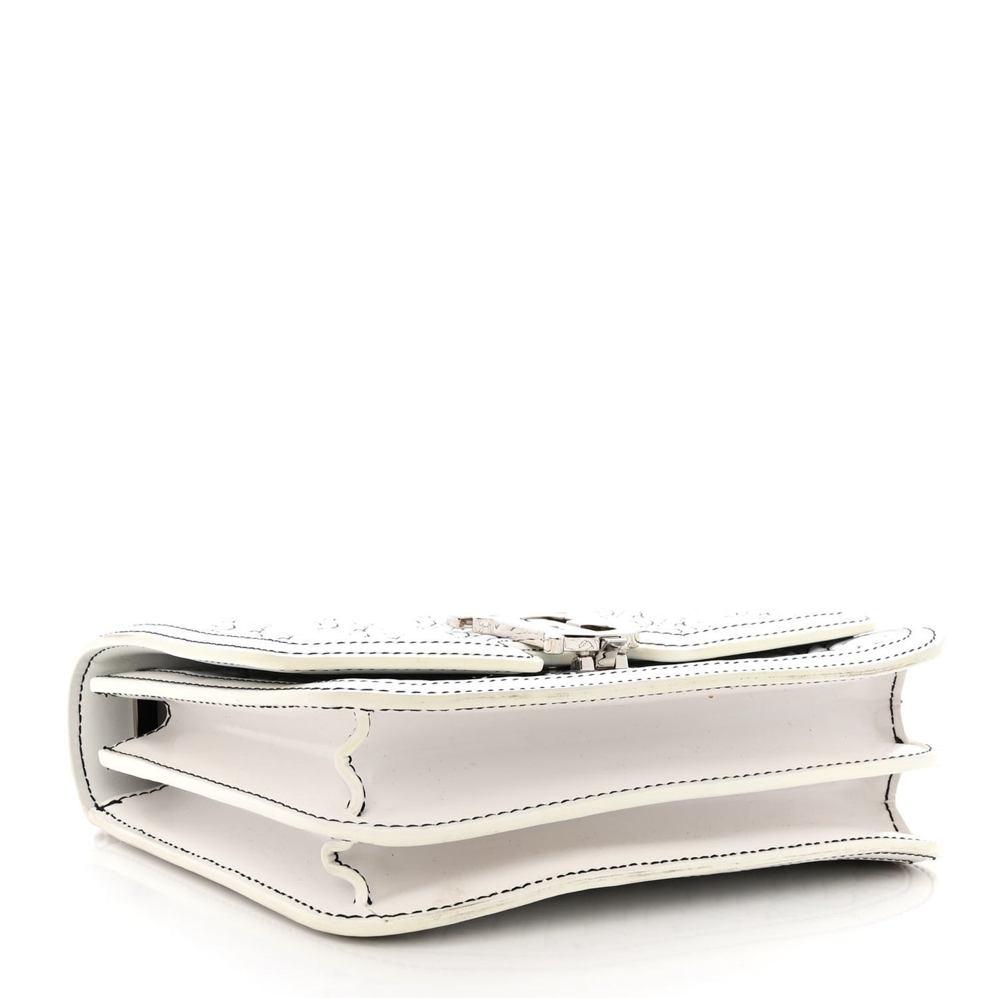 Calfskin Monogram Embossed Small TB Chain Bag Optic White