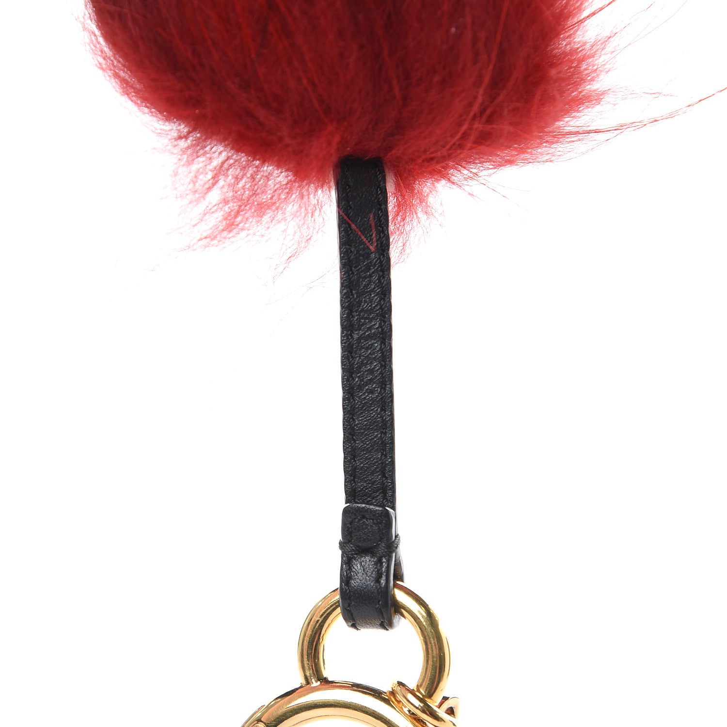 Fendi Rabbit Mink Fox Fur Hearty Monster Bag Bug Charm Red Pink 3 of 3