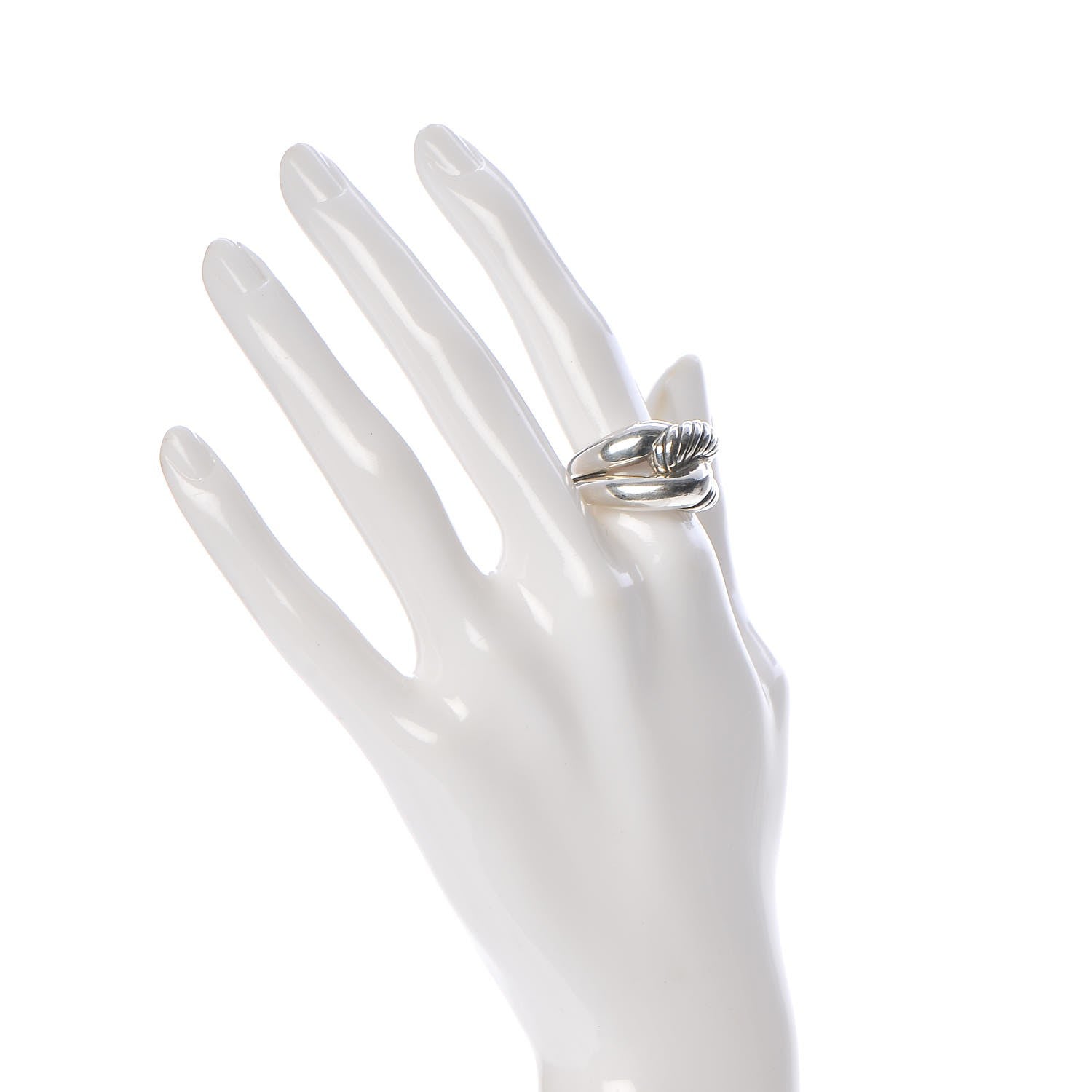 David Yurman Sterling Silver Single Loop Labyrinth Ring 58 8.5 7 of 10