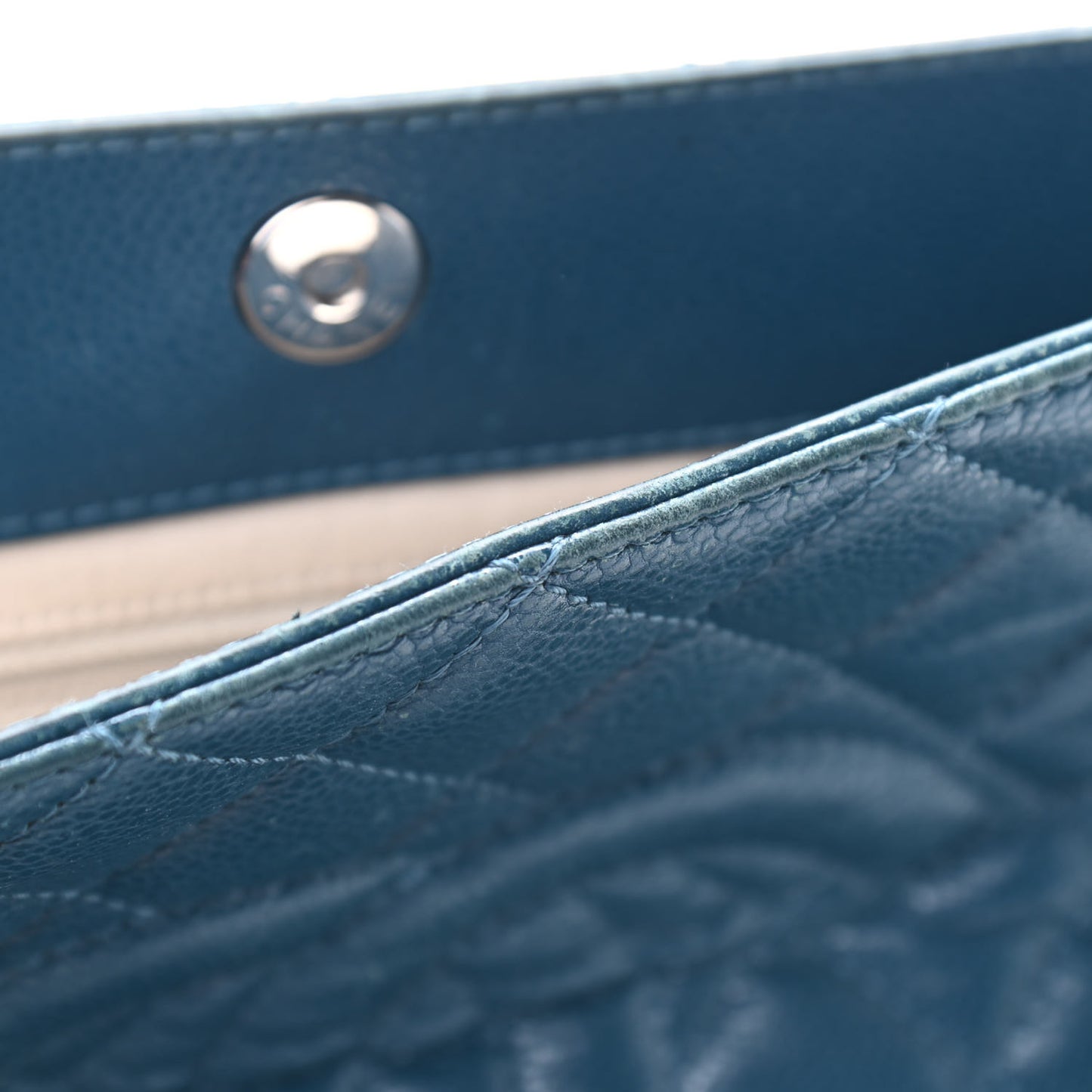 Caviar Quilted Timeless CC Shopping Tote Blue