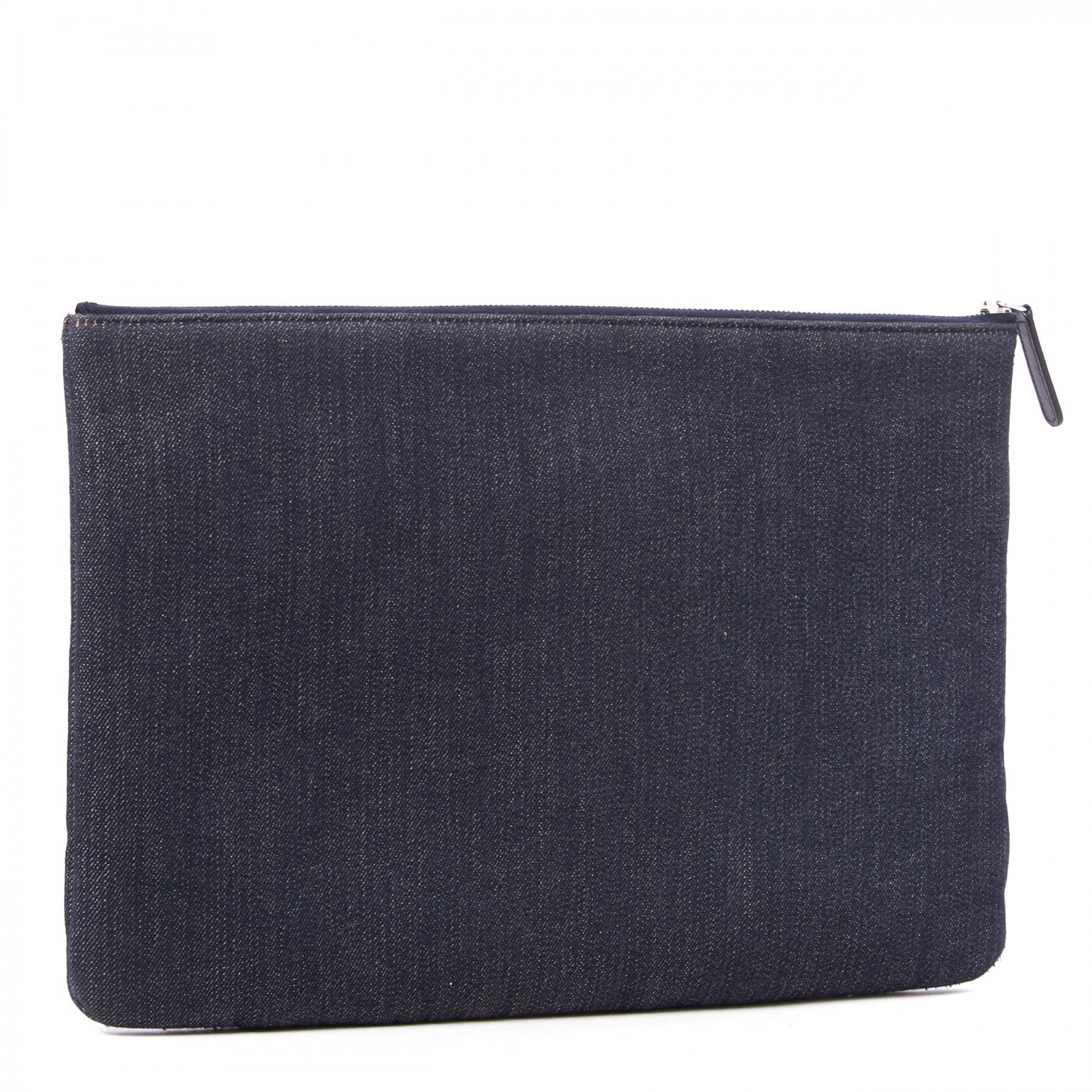 Denim Large Deauville Pouch Clutch Blue Orange
