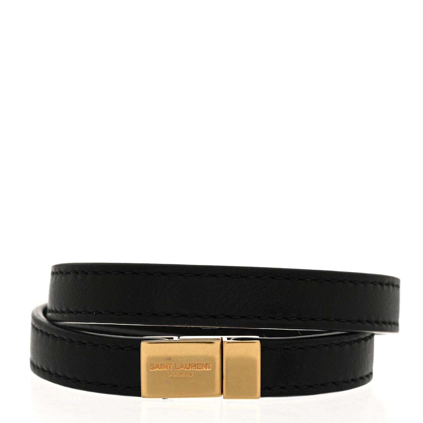 Calfskin Opyum Double Wrap Bracelet Black