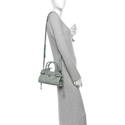 Prada Suede Triangle Mini Bonnie Shoulder Bag Salvia 2 of 9
