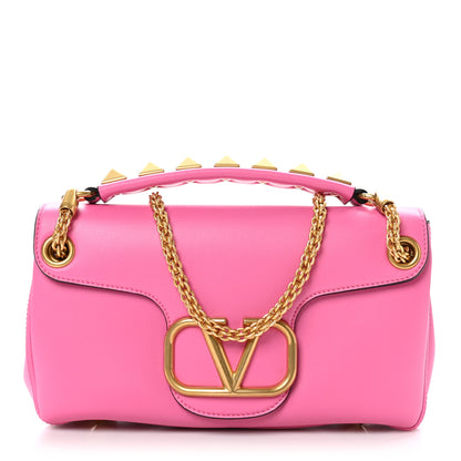 Valentino Garavani Nappa Stud Sign Shoulder Bag Feminine Pink 1 of 9