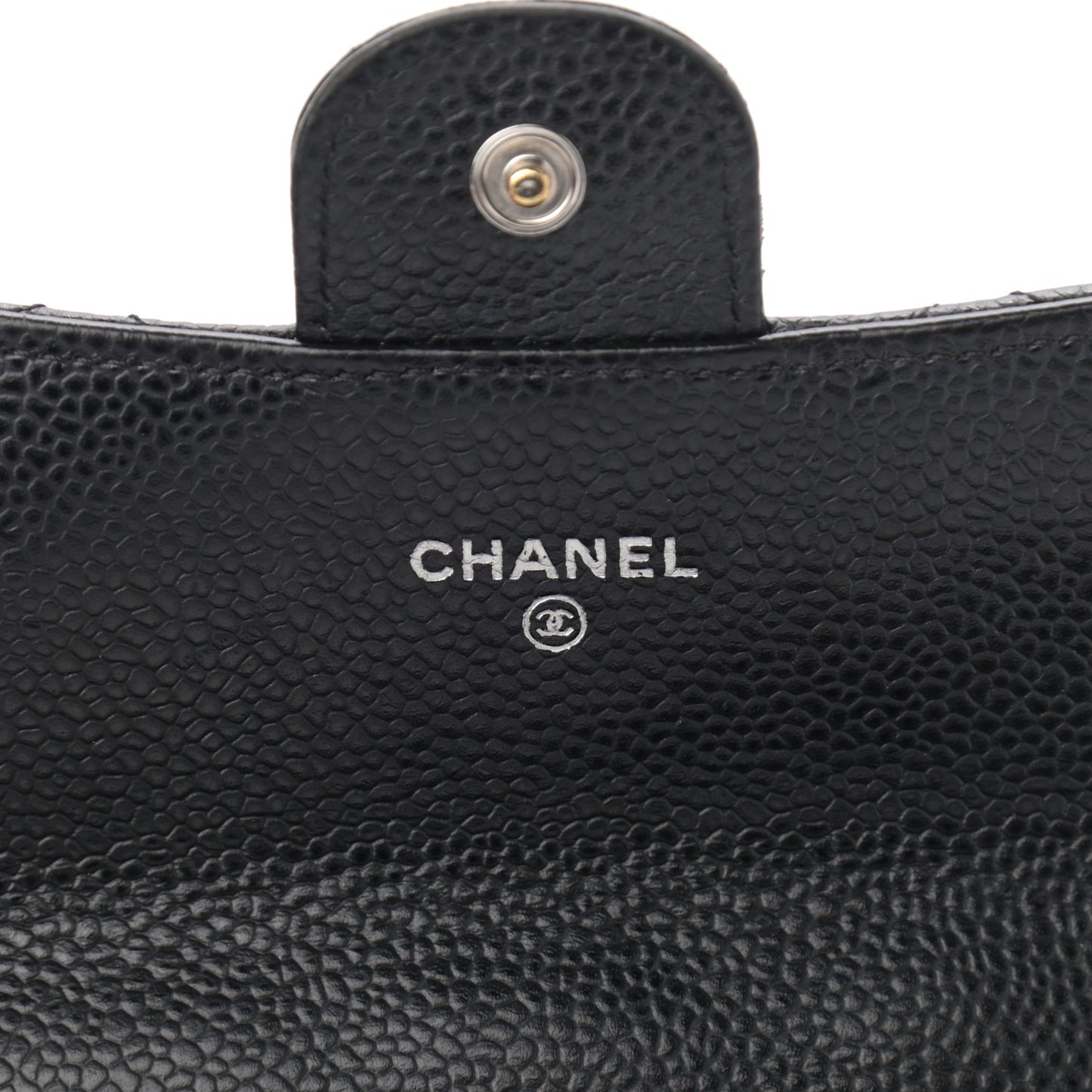 Caviar Quilted Large Gusset Flap Wallet Black