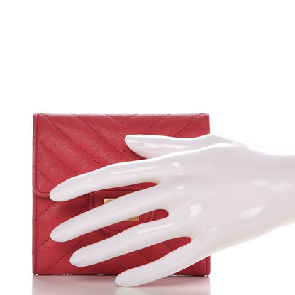 Chanel Sheepskin Chevron Quilted Reissue Compact Wallet Light Red 2 of 8