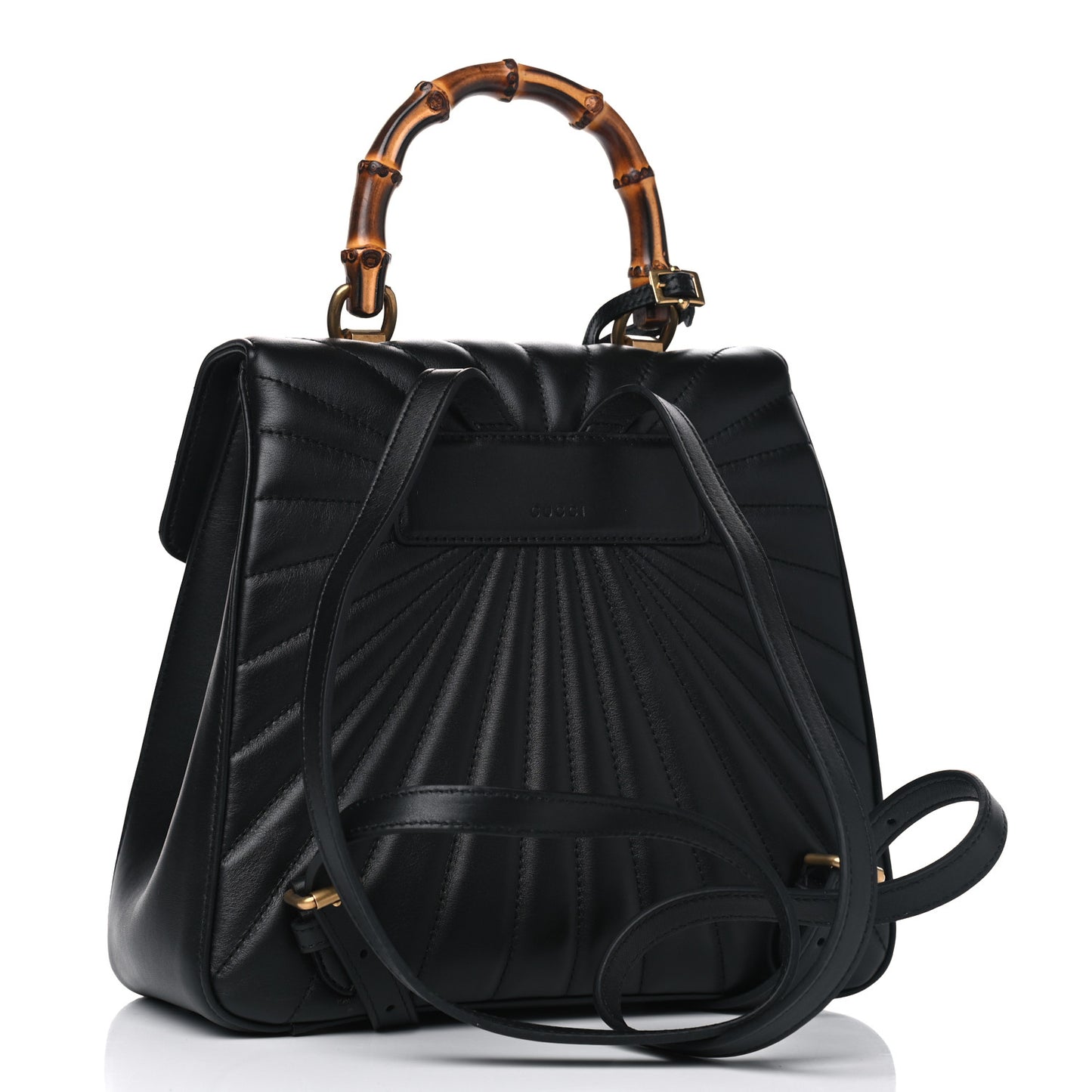 Calfskin Bamboo Trapuntata Queen Margaret Backpack Black